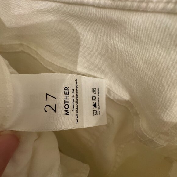 Mother Insider Crop Step Fray White Jeans,  Fairest Of Them All Size 27 - Picture 4 of 6